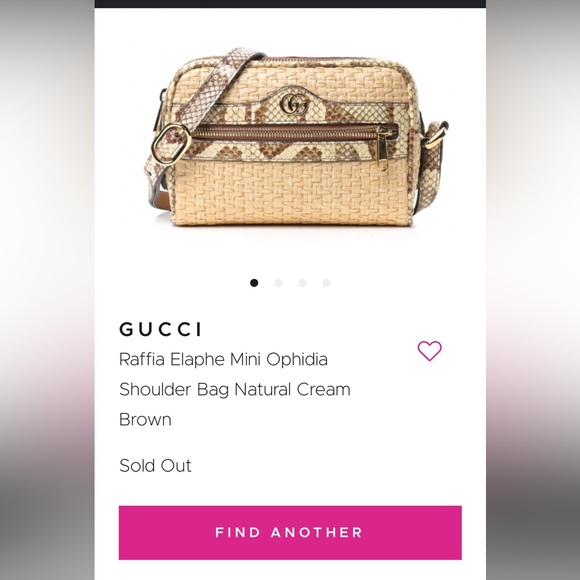 🐍🆕GUCCI Raffia Watersnake Mini Ophidia Shoulder Bag Beige 🆕🐍 - Picture 13 of 15
